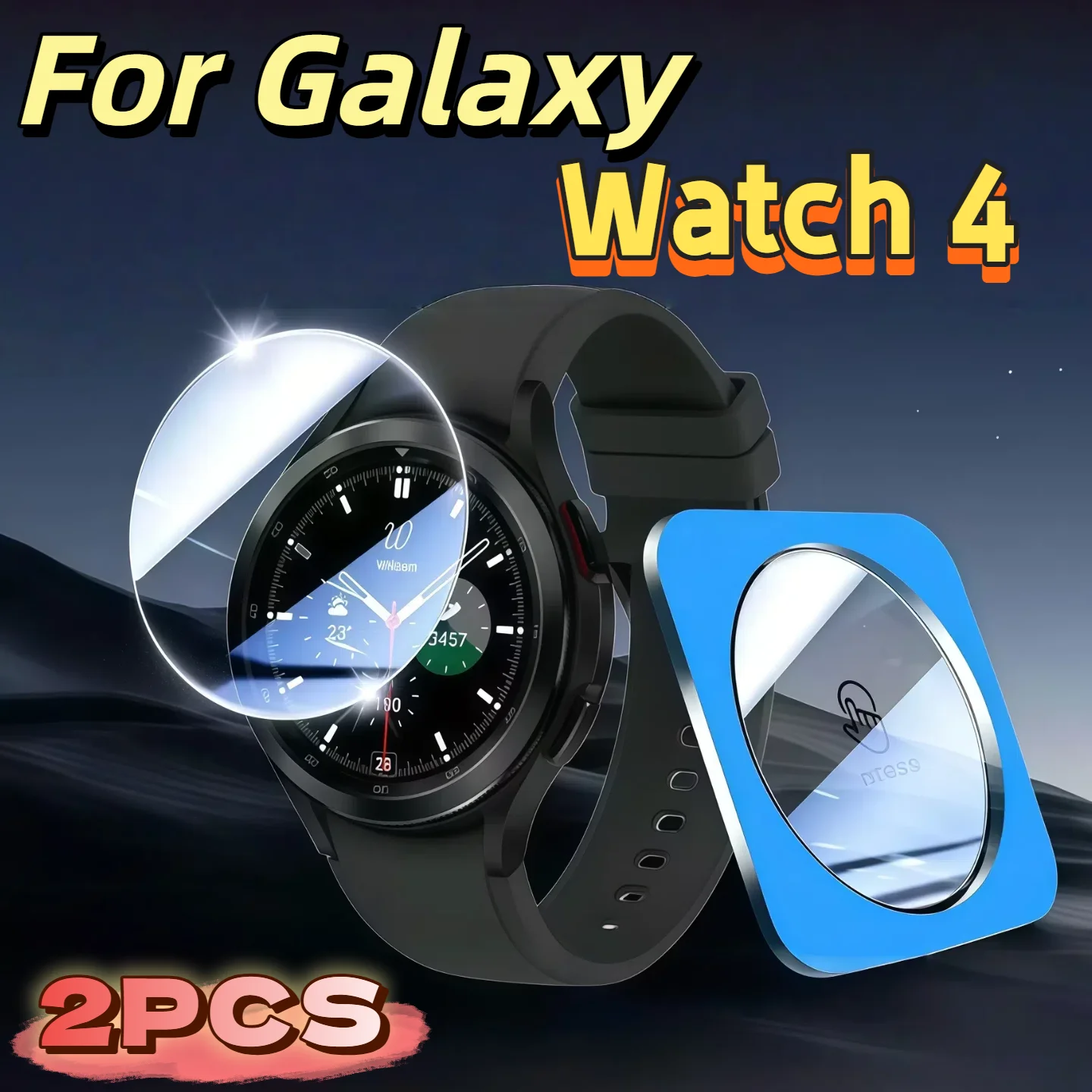 Tempered Glass Screen Protector 2Pcs For Galaxy Watch4 40 44