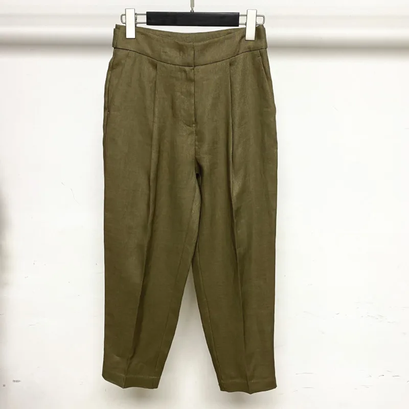 EAEOVNI 빈티지 여성 2 조각 세트 패션 V 넥 긴 소매 블레이저 코트 + 넓은 다리 바지 2025 Office Lady New Clothing 1A930