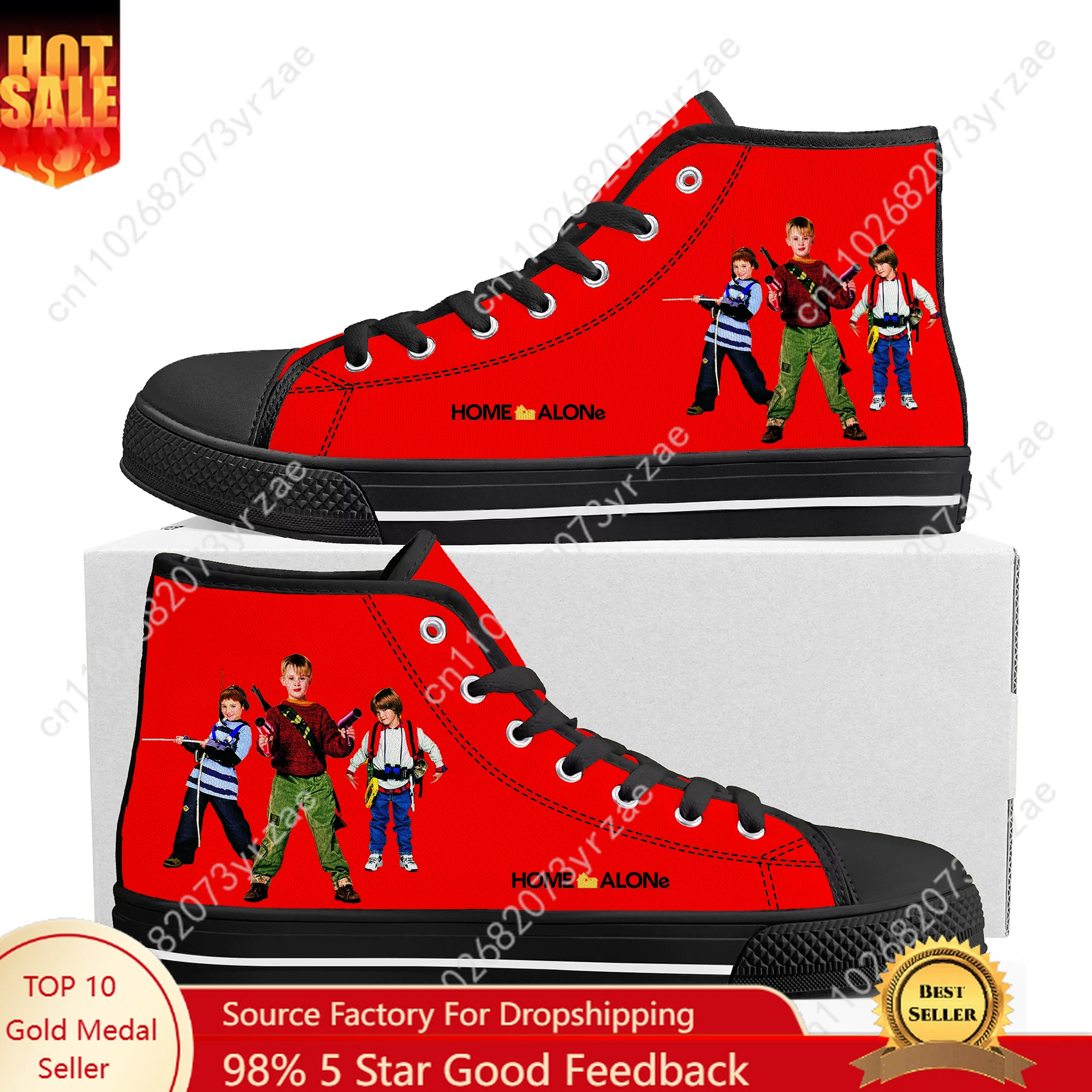 

Home Alone High Top Sneakers Mens Womes Teenager High Quality Trend Canvas Sneaker Fashion Built Casual Couple Custom Made Shoes