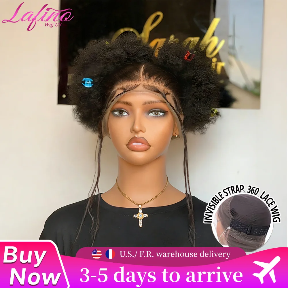 

Lafino Invisible Strap 360 Full Hd Lace Glueless Wigs Deep Wave Lace Front Wig Human Hair Hidden Drawstring 13X6 Lace Curly Wigs