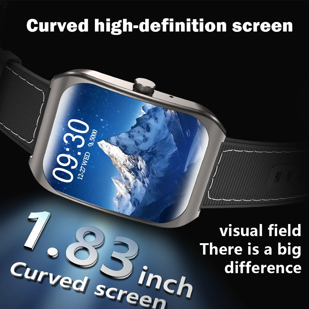 2025 New Curved Screen Smart Watch Voice Assistant Bluetooth Call Sports Pedometer For Android IOS Man Woman Smartwatch