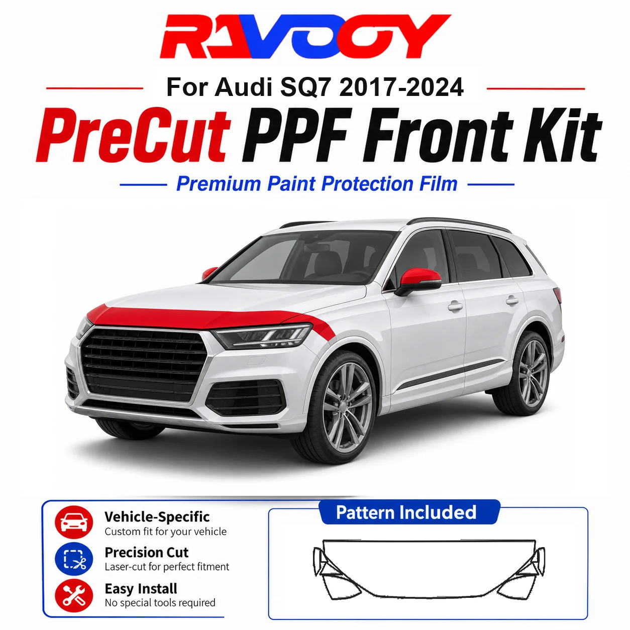 

8.5mil TPU Precut PPF Kit For 2025-2026 Acura ADX - Hood, Partial Fenders & Full Mirror Set - Self-Healing Gloss Clear Bra Film