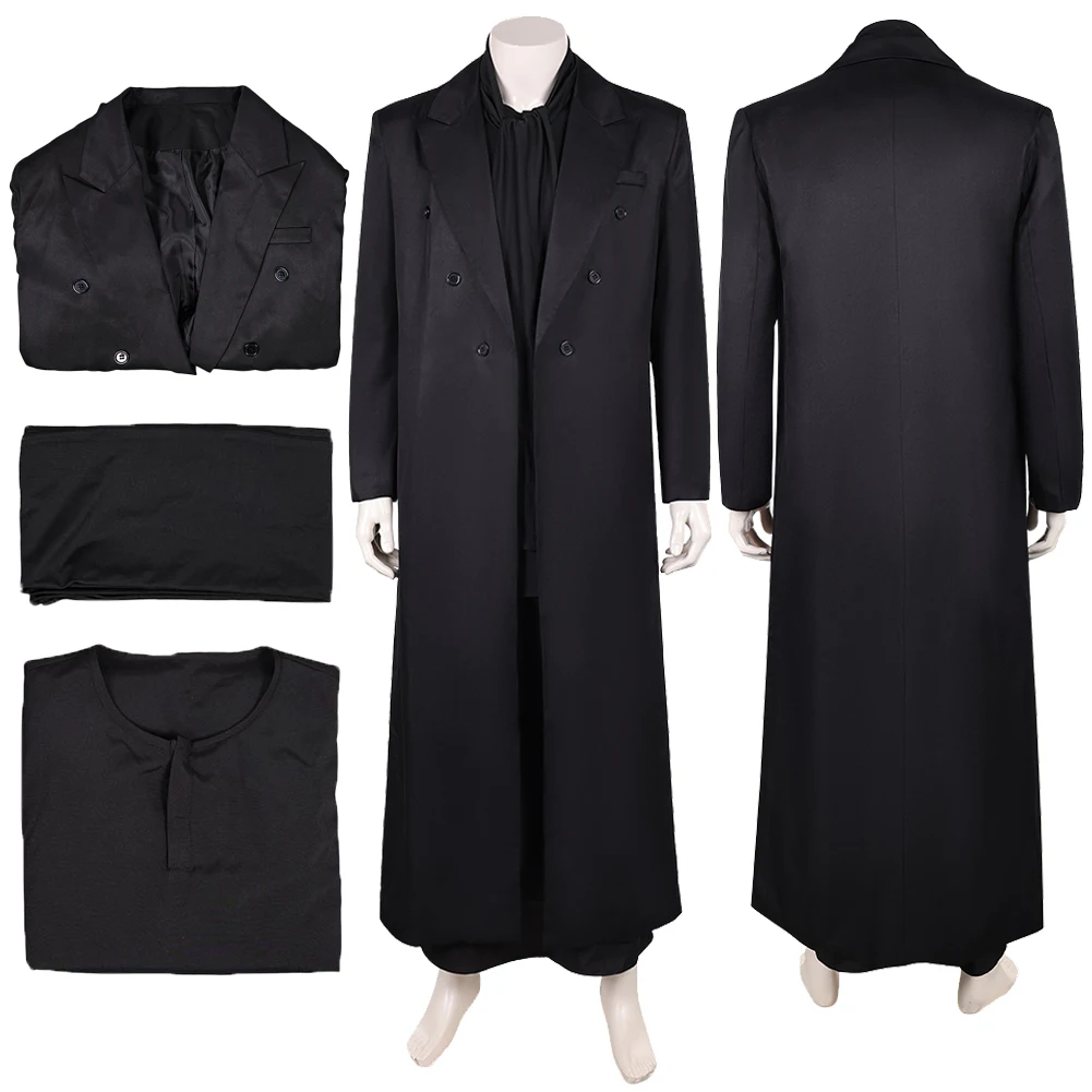 

Movie TV Sandmen Cosplay Dream Black Coat Robe Costume Halloween Carnival Party Suit Outfits Roleplay Clothing For Men Male