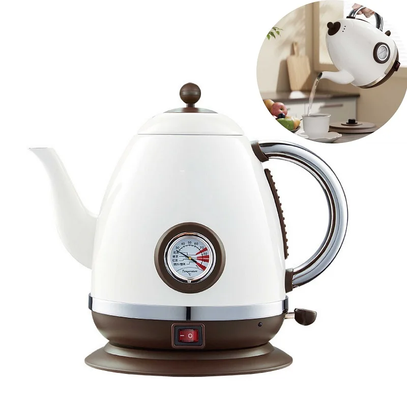 

1500W Electric Kettle 1.5L Quick Heating Boiling Coffee Teapot Household Thermo Pot 304 Stainless Steel Linner With Thermometer