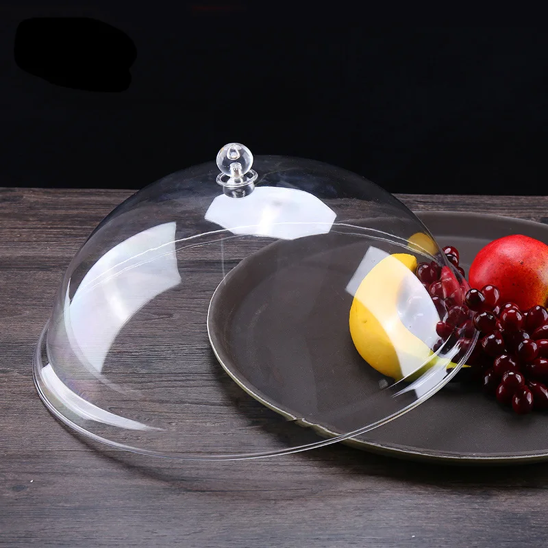 

PC Acrylic Transparent Food Cover Dust Cover Circle Plastic Vegetable Cover Cake Cover Fruit Bowl Cover Snack Cover can gai