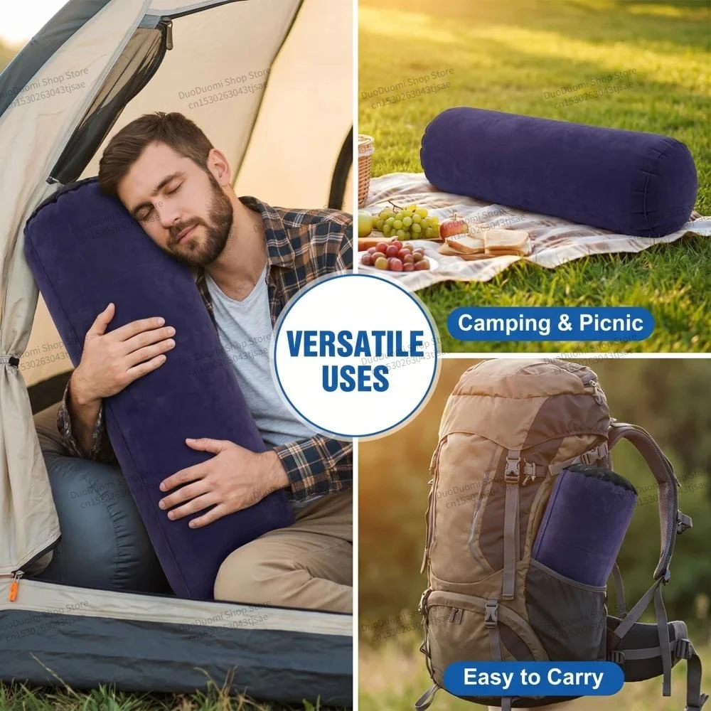 Multifunctional Inflatable Cylinder Pillow - Car Neck Pillow, Seat Support, Orthopedic Neck Support for Travel, Office & Home