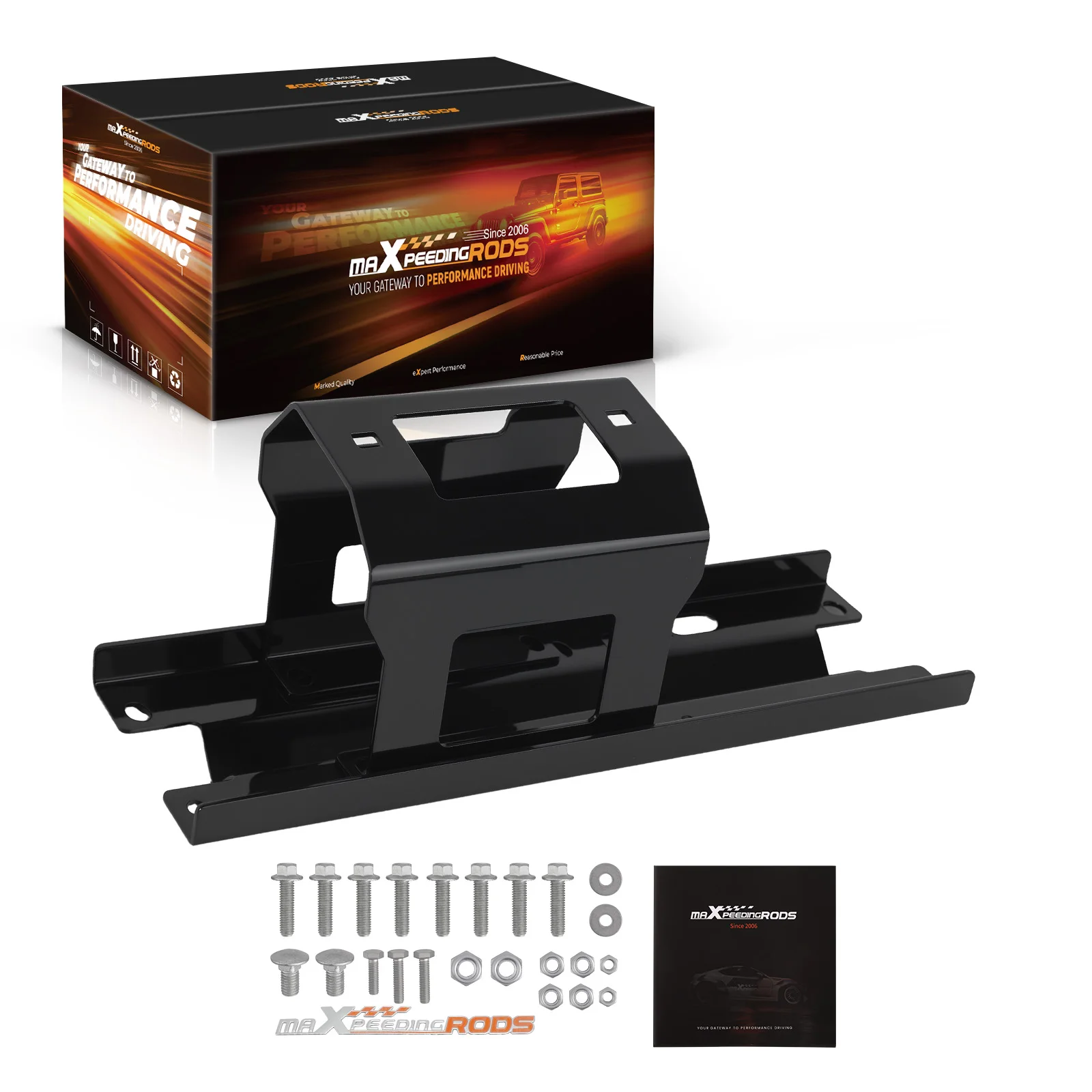

ATV Winch Mounting Bracket for Polaris Sportsman 400-800 05-2010 Black Coated