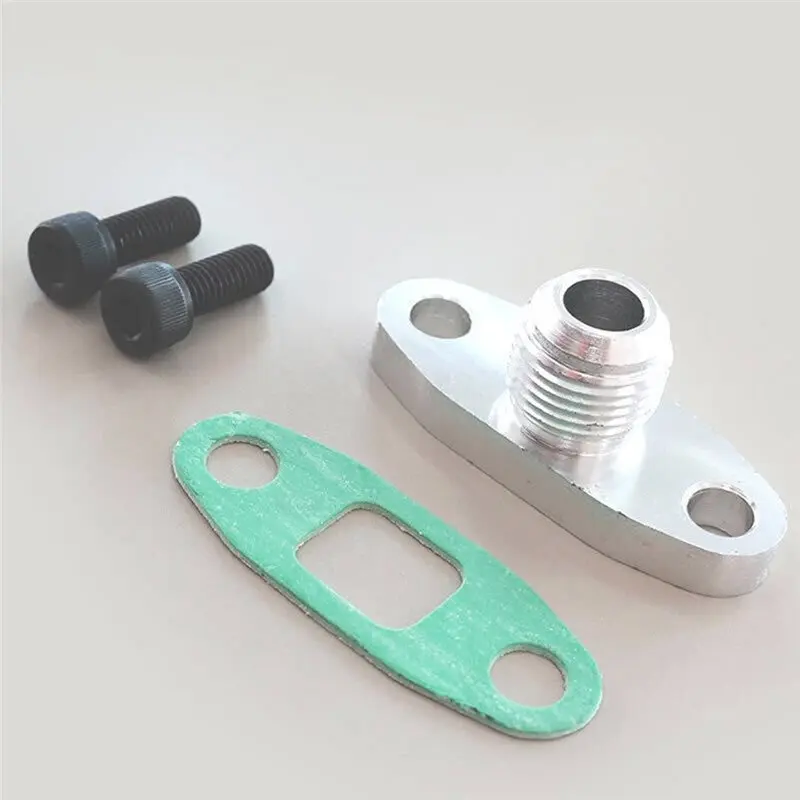 Kit adattatore guarnizione flangia Set uscita scarico olio turbo 10AN raccordo per T3 T4 T04 GT40 GT50 GT55