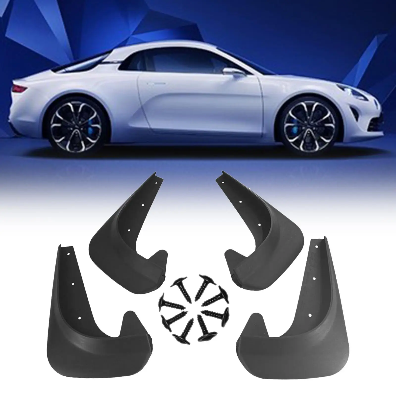 

4 шт., черные мягкие пластиковые автомобильные брызговики, универсальные брызговики, украшение крыла для защиты заднего бампера и внешней настройки