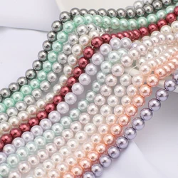 4 6 8 10mm Imitation Glass Pearls Round Loose Spacer Beads For DIY Jewelry Making Bracelets Necklaces Crafts Garment Decoration
