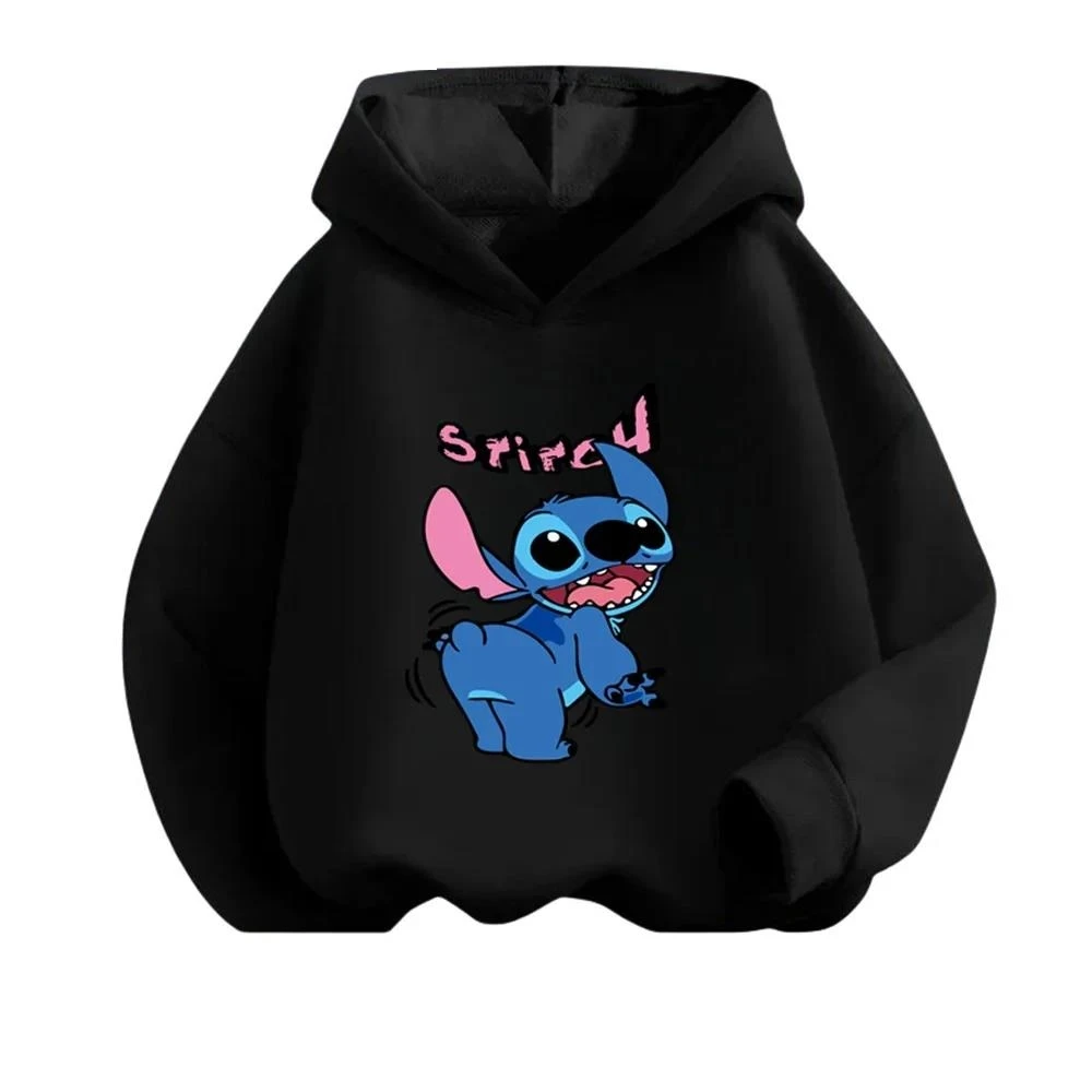 Anime Stitch Hoodie Girls Children Cartoon Sonic Clothes Kid Boys Lilo Stitch Sweatshirt Manga Hoody Narutos Baby Trucksuit