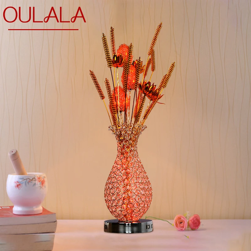 

OULALA Modern Vase Table Lamp Fashionable Art Black Iiving Room Bedroom Hotel LED Aluminum Wire Decorative Desk Light