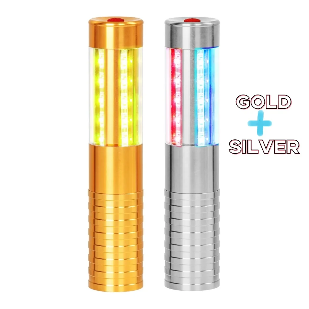 

2pcs LED Strobe Baton Light Rechargeable LED Light Champagne Bottle Handheld Light Topper for Nightclub Wedding Party Concert