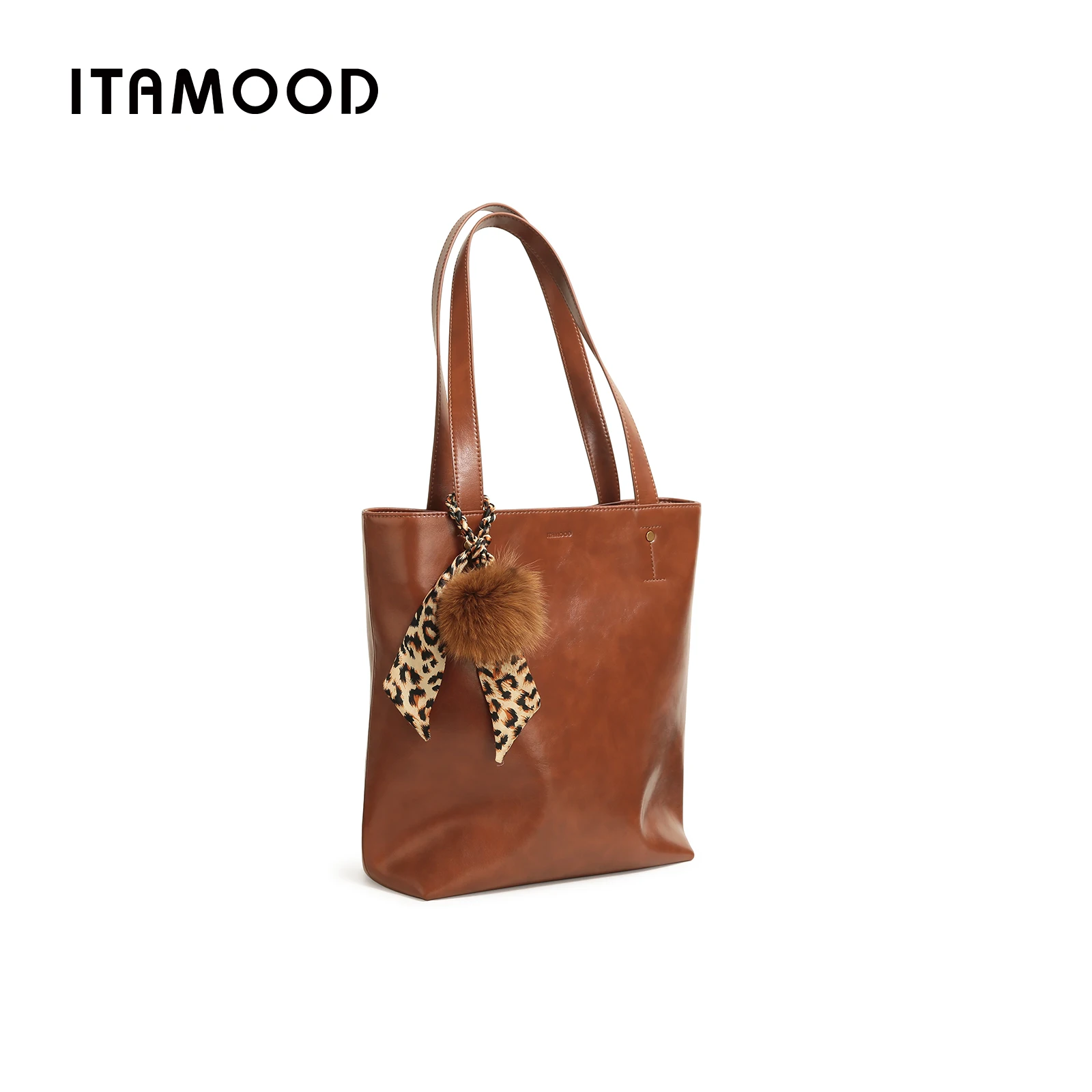 ITAMOOD Small Tote Bag Multifunctional Bucket Bag Retro Luxury Handbag Fashionable Shoulder Bag with Cute Pendant Decoration