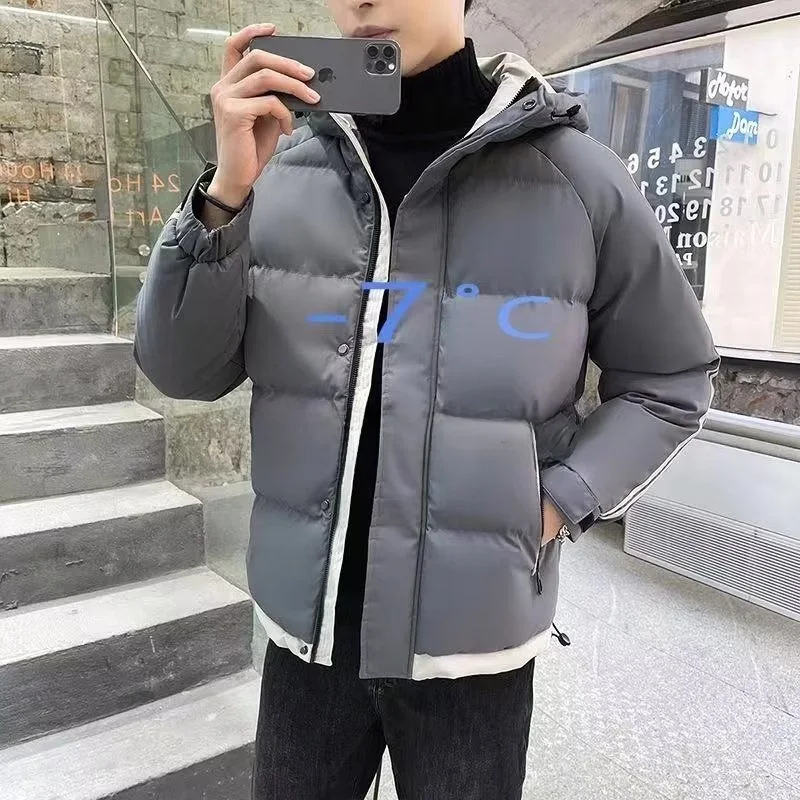 الرجال أسفل القطن Jaet 2024 شتاء جديد Sle العصرية ort Thiened يندبروف معطف مقنع دافئ الشباب ular ارتداء اليومي