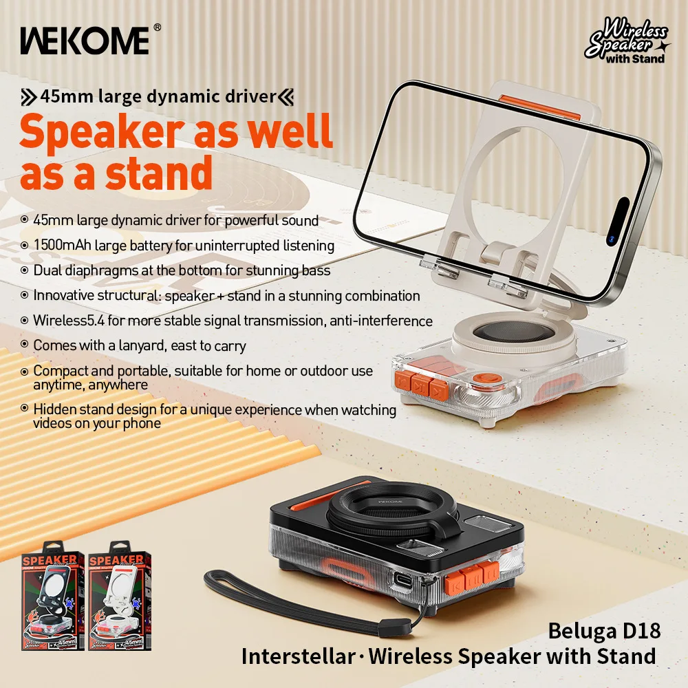 2024 New Best-selling Bracket Bluetooth Speakers Creative Desktop Foldable Portable Wireless BT5.4 Small Stereo Sound Subwoofer