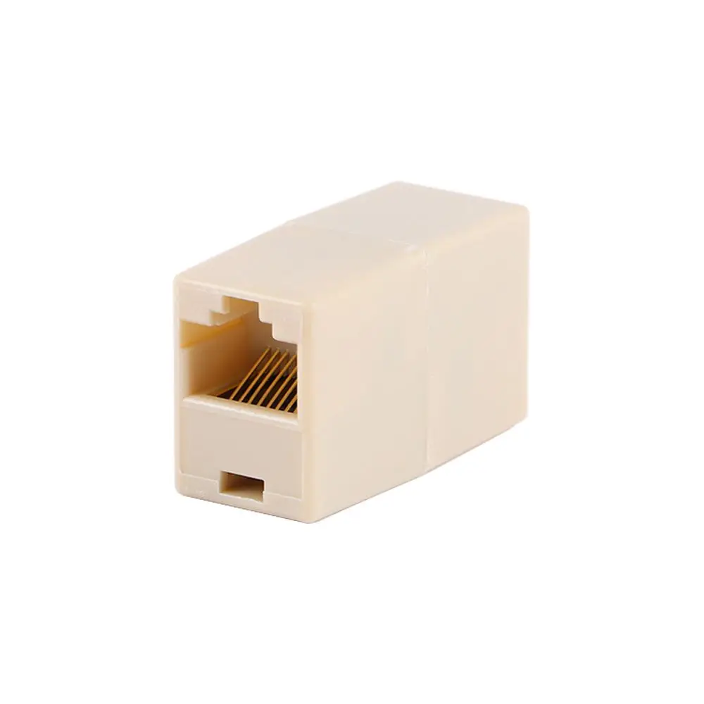 Computer Outlet CAT5 CAT6 RJ45 Connector Cable Joiner Coupler Network Cable Connectors Dual Straight Head RJ45 Extender Plug