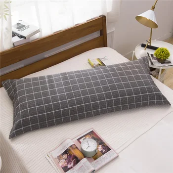 Taie d'oreiller longue imprimée à la mode pour la maison, literie en coton doux, taie d'oreiller pour amoureux, double hypothèque, grande taille