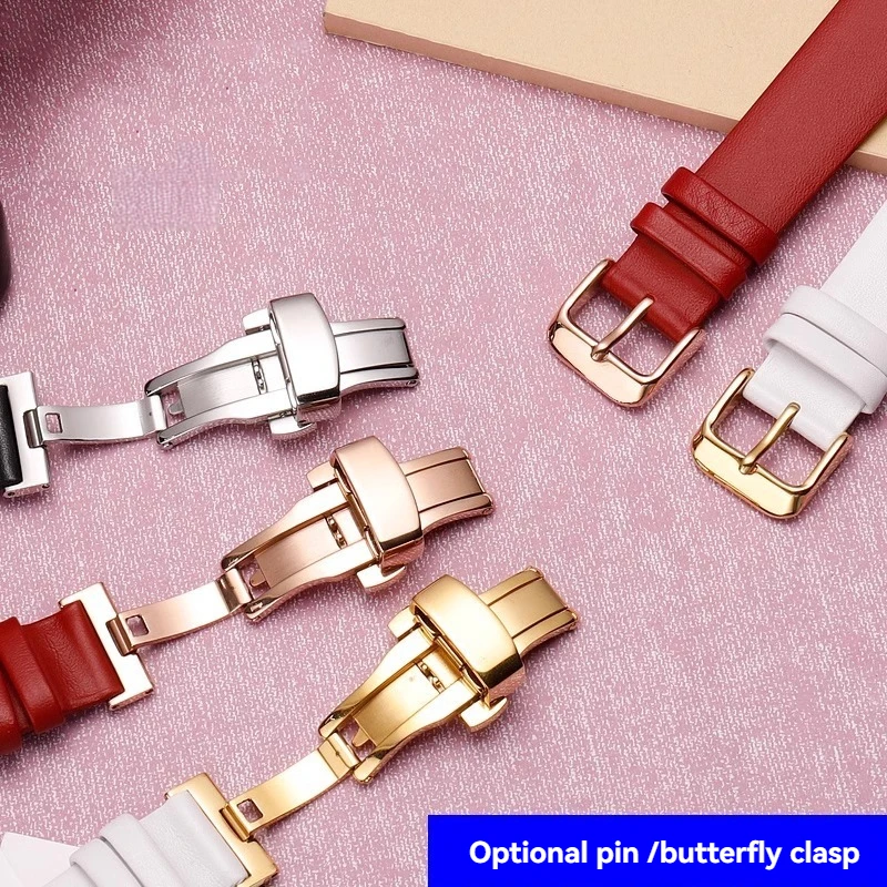 For Kenneth cole watch strap kc2609 kc2649 kc2647 kc2676 Notch Cowhide watchband women Whtie Red KC Bracelet 18mm with Tools