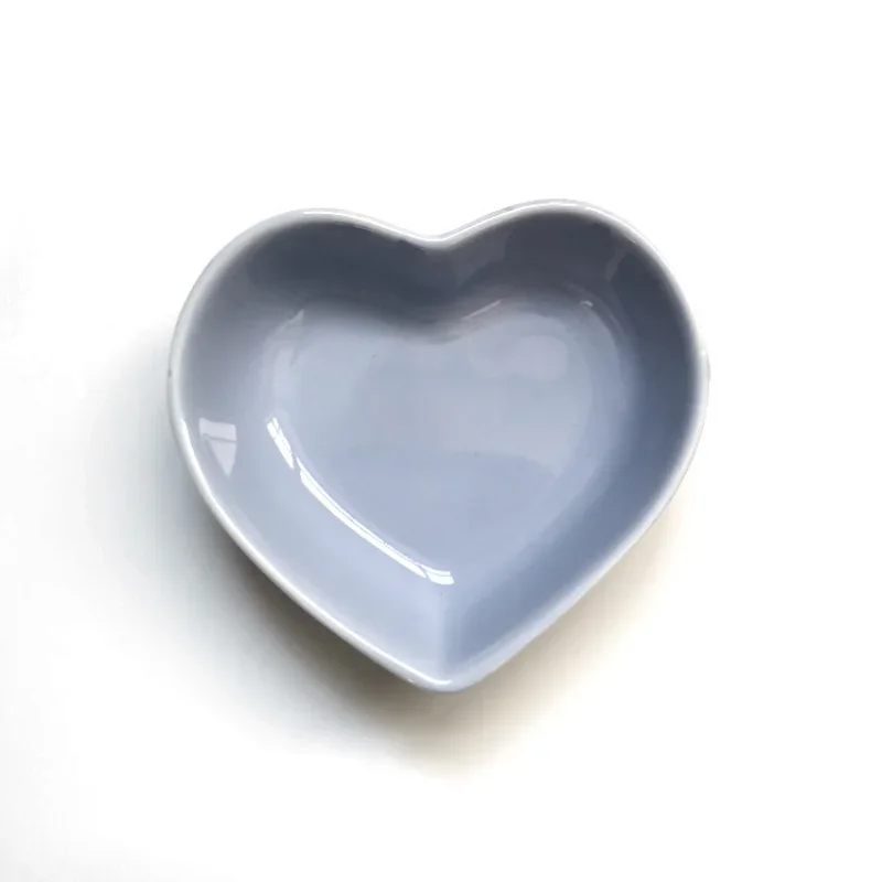 1PC Hamster Feeding Bowl Colorful Heart Shape Ceramic Plate Food Water Bowl For Rabbit Guinea Pig Small Pets Feeder Pet Supplies