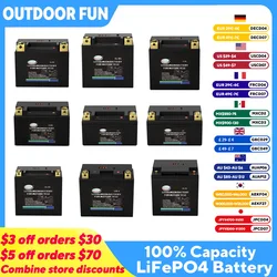 12V Lithium Motorcycle Battery LiFePO4 Built in BMS Maintenance Free for ATV UTV Jet Ski Snowmobile Honda Suzuki Kawasaki Yamaha