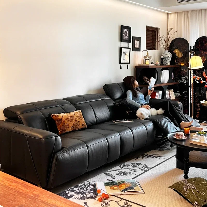 

Designer Electric Sofa Large Extendable Adjustable Leather Lounge Double Living Room Replica Apartment Muebles Trendy Furniture
