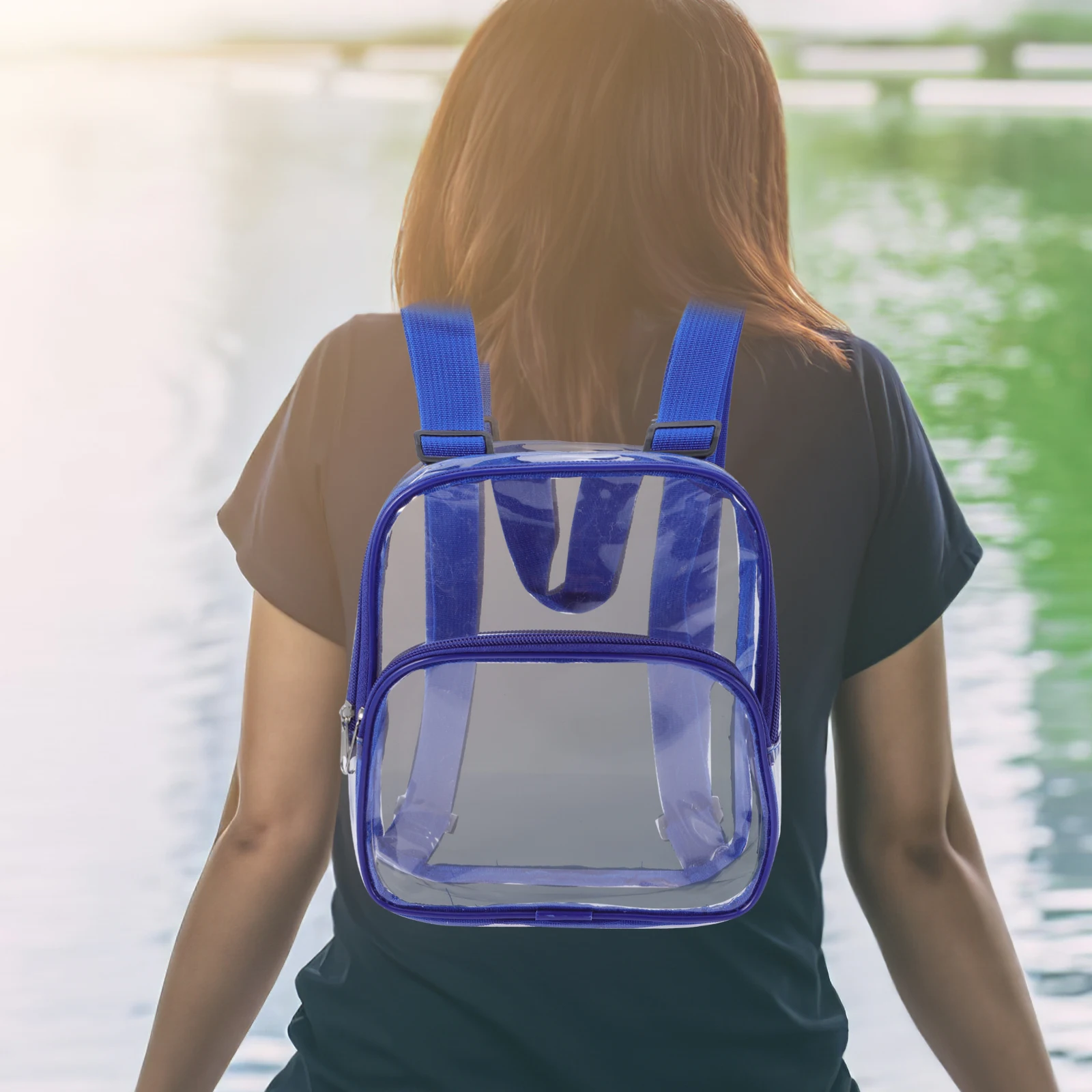 

PVC Clear Backpack Waterproof Travel Bag Large Capacity Lightweight Daily Storage Outdoor Rainy Days Fashion Durable Easy Clean