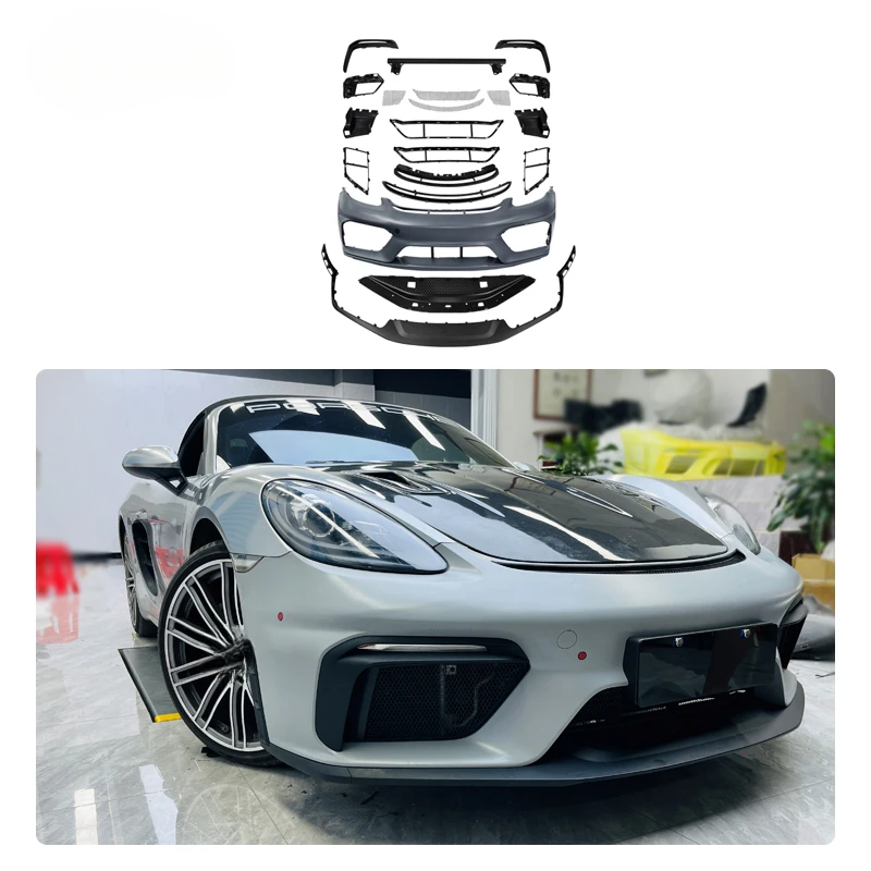 Auto Parts: Auto Parts GT4RS Full Bodykit Front Bumper Modification Parts For 718 Cayman Boxster 982 2016-2023