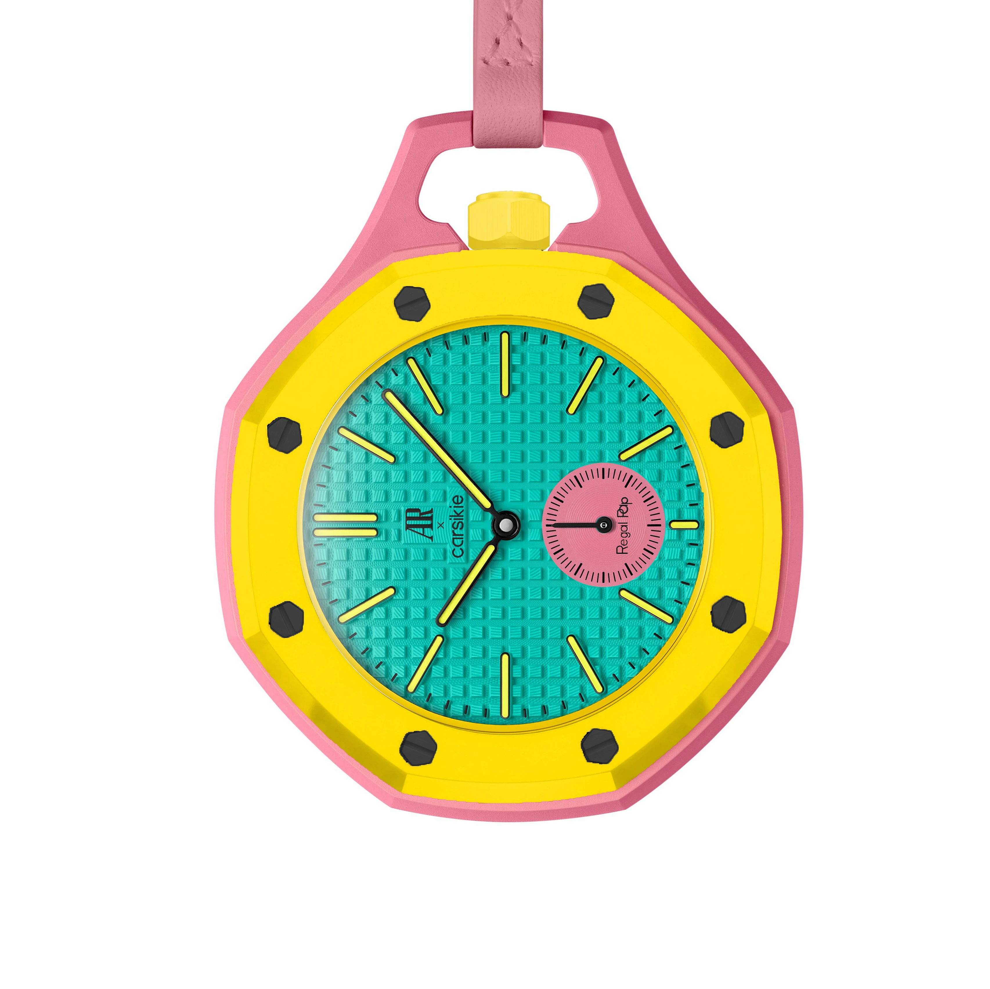 AR Hanging Quartz Watches Collaboration Pocket Watch Fashion Royal Style Octagon Pendant Dopamine Color Waterproof Decorative - view 5