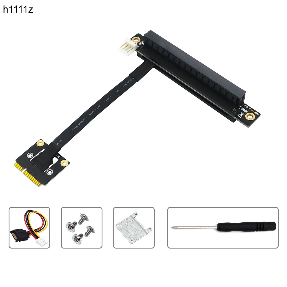 Add On Card 270 Degree Mini PCIe To PCI-E 16X Adapter Cable Riser Mini PCIE to PCI Express X16 4P Power for PCIE Tester Extender