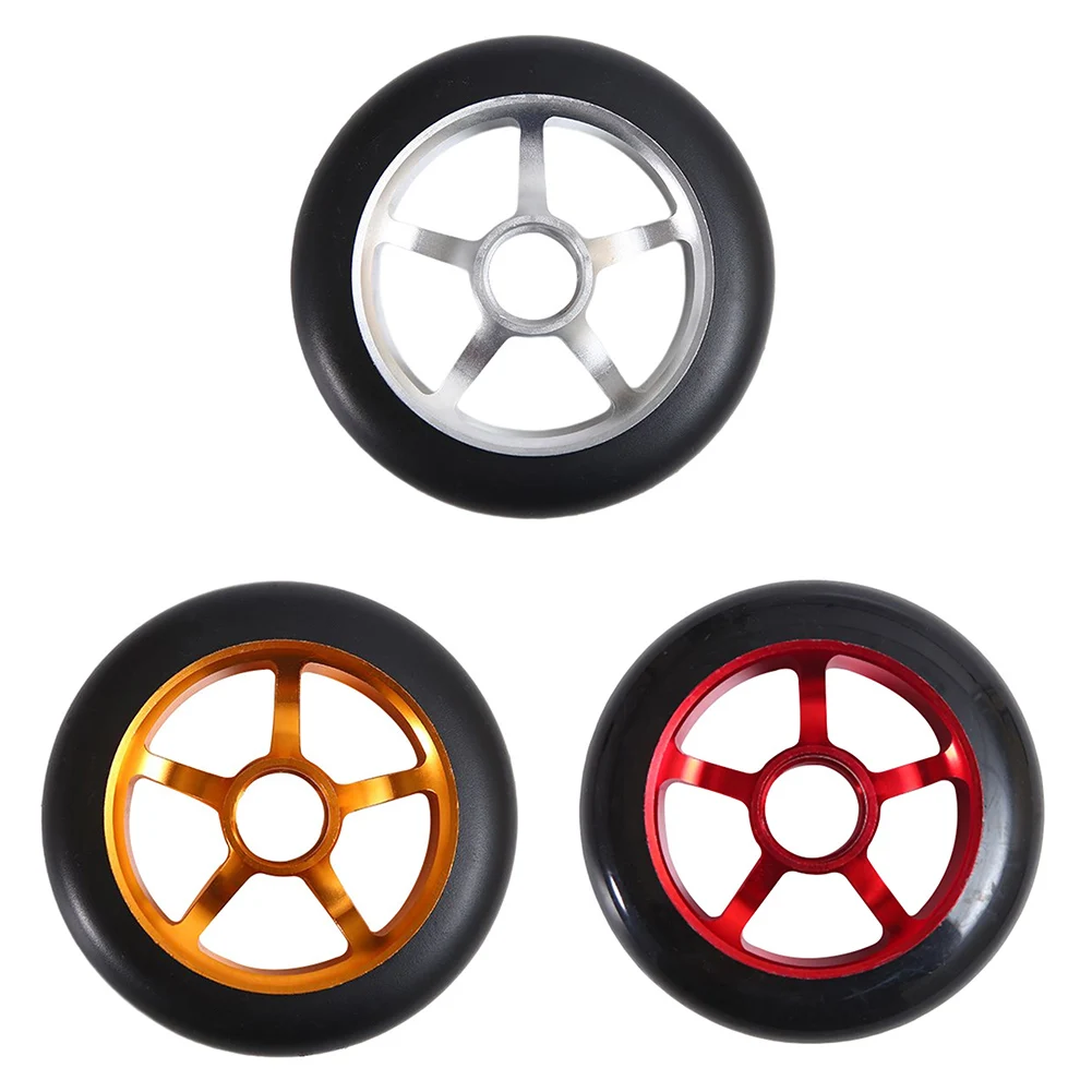 100mm Pro Scooter Wheels With Bearings Aluminum Alloy Hub High Elasticity Hub Wheel For Kickscooter Scooter Speed Skating Wheel