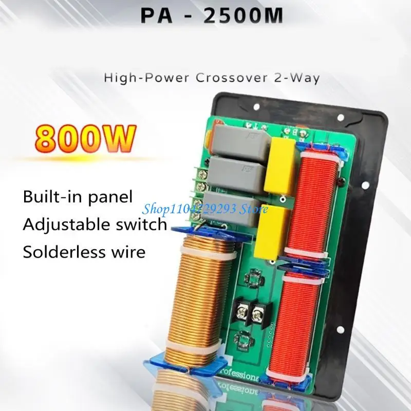 2 Way Crossover 800W Treble Bass Professional Frequency Divider 2500-2800Hz