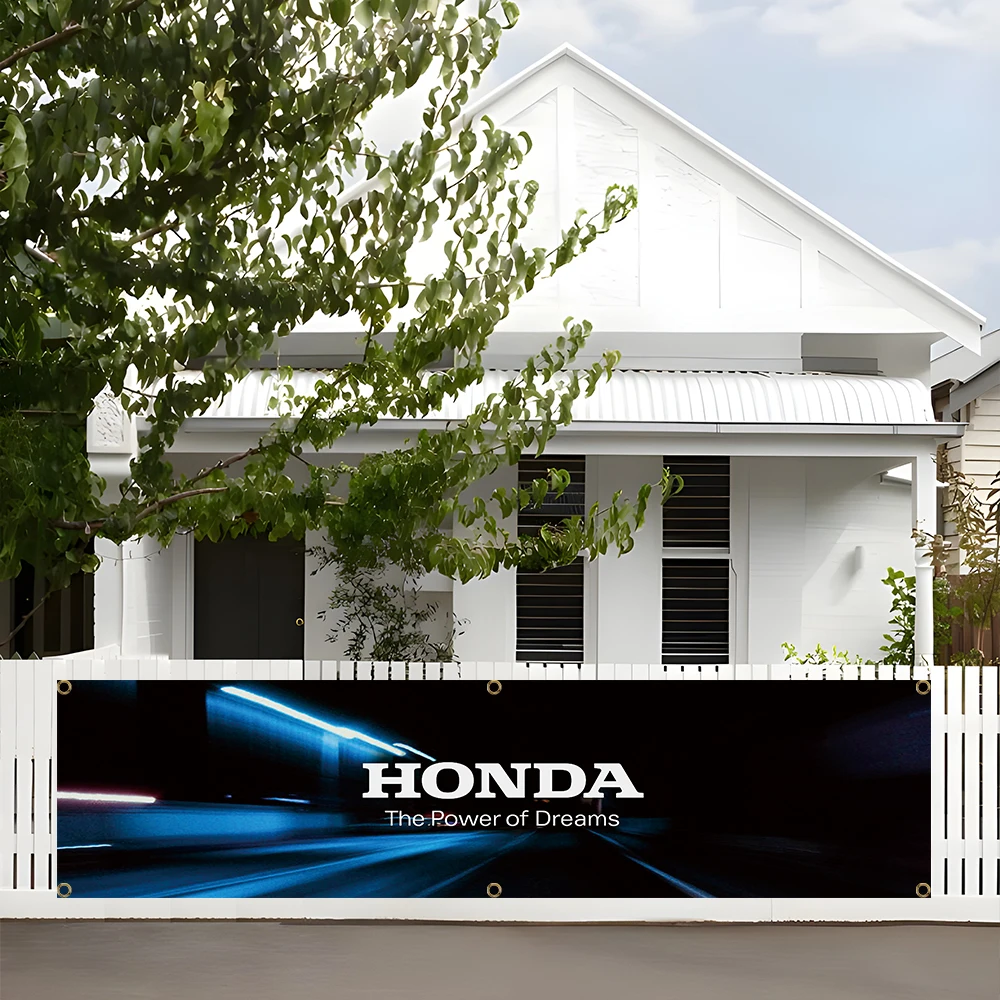 60x240cm HONDAs Motorcycle CAR Racing Banner Tapestry Polyester Printed Flag Garage or Outdoor For Decoration