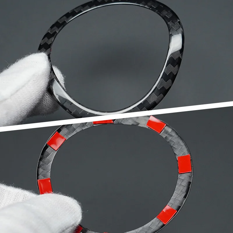 For FIAT 500 Real Dry Carbon Fiber Interior Black Defrost Air Vent Bezel Dashboard Decoration Modification Accessories