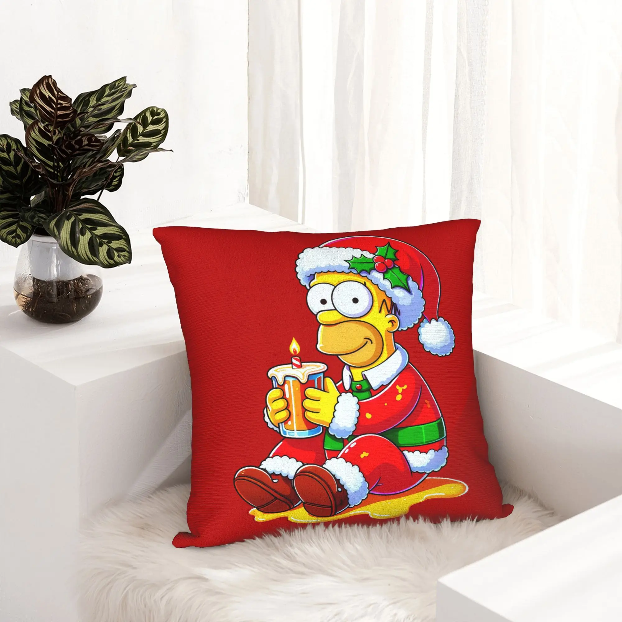 Cartoon S-Simpsons Christmas Pillowcase Double-sided Printing Cushion Cover Decorative Throw Pillow Case Cover