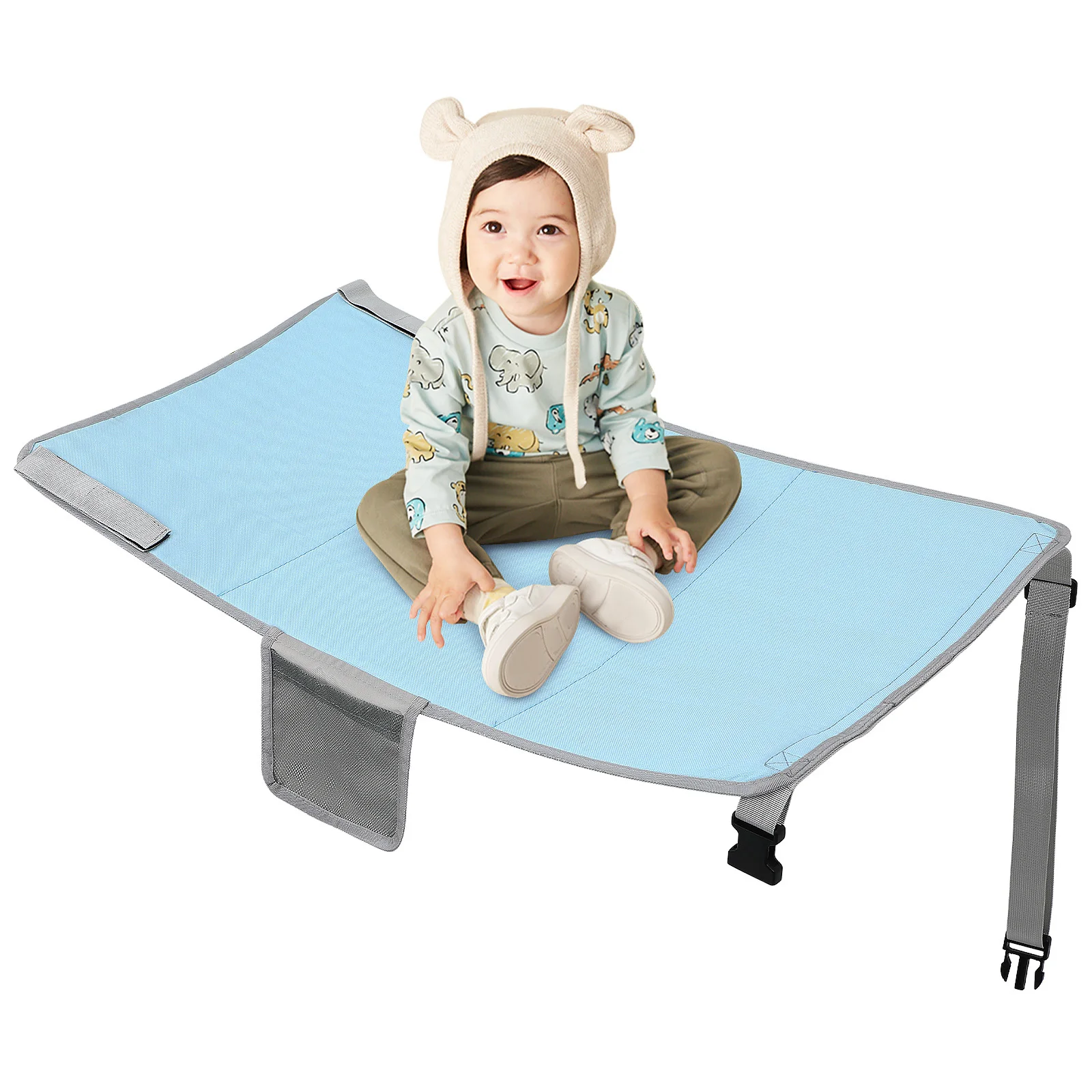

Toddler Airplane Seat Hammock Adjustable Height Children Travel Bed Seat Extender Footrest Hammock for Airplane Travel