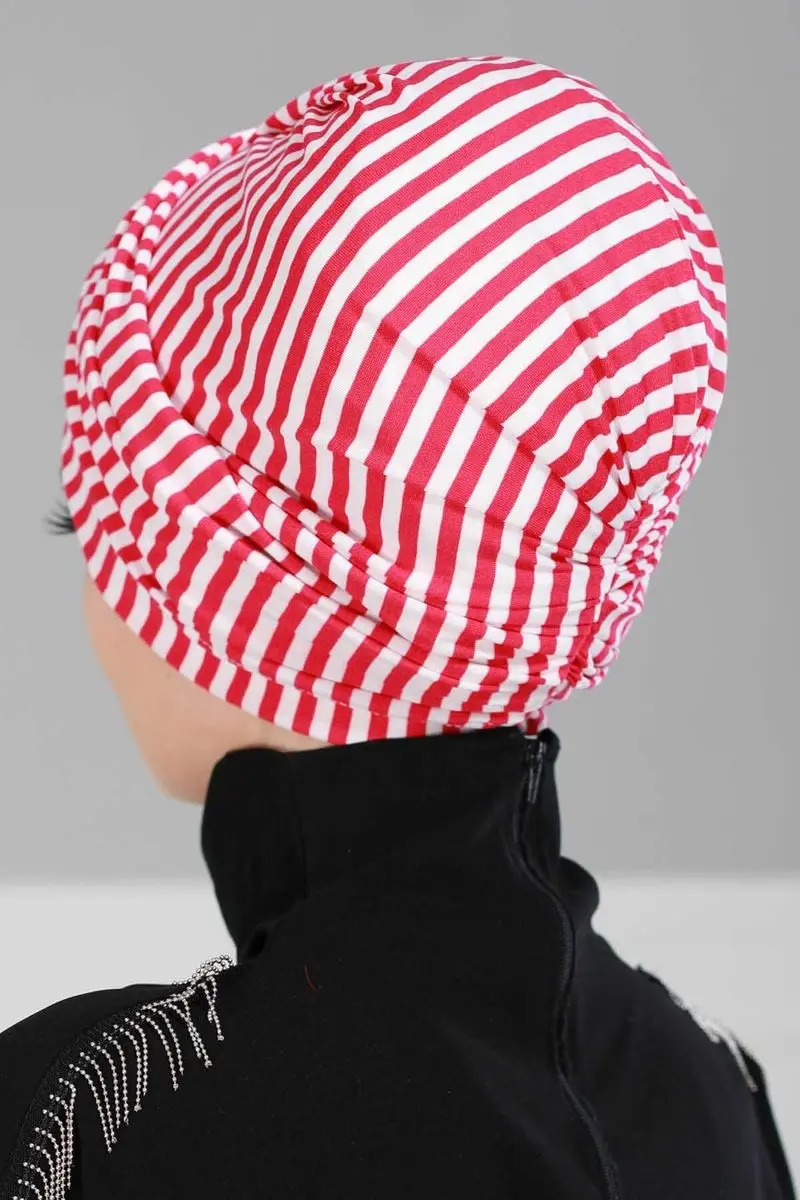 Hidżab kości paski fuksja