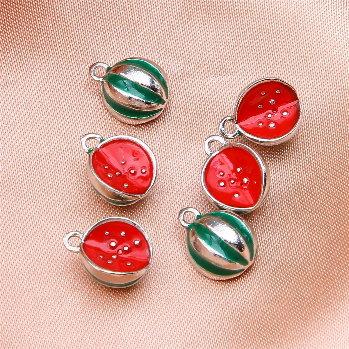 10pcs oil dripping three-dimensional fruit apple lemon persimmon pendant handmade jewelry material earrings bracelet accessories