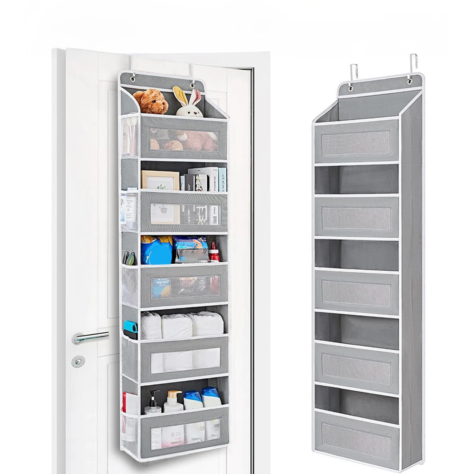 Organizador sobre la puerta, organizador para colgar sobre la puerta de 5 niveles con 5 bolsillos de gran capacidad, organizador antiinclinación de carga detrás de la puerta de 44 libras