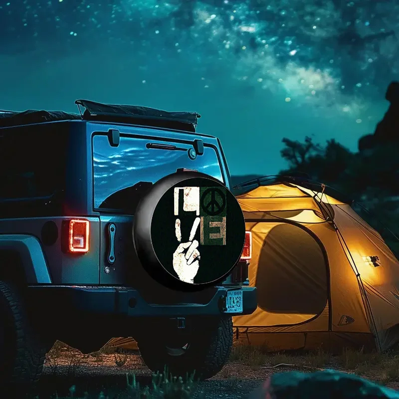 LOVE Reserveradabdeckung, Ersatzreifenschutz, strapazierfähiges Polyestergewebe, kratzfeste, UV-beständige Reifenabdeckung