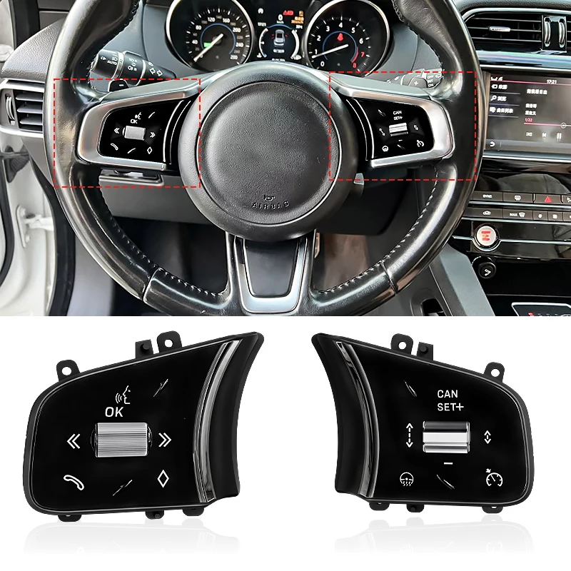 ROLFES Steering Wheel Switch For Jaguar XE XF F-PACE 2016-2020 Car Multifunction Cruise Control Button Phone Volume Buttons