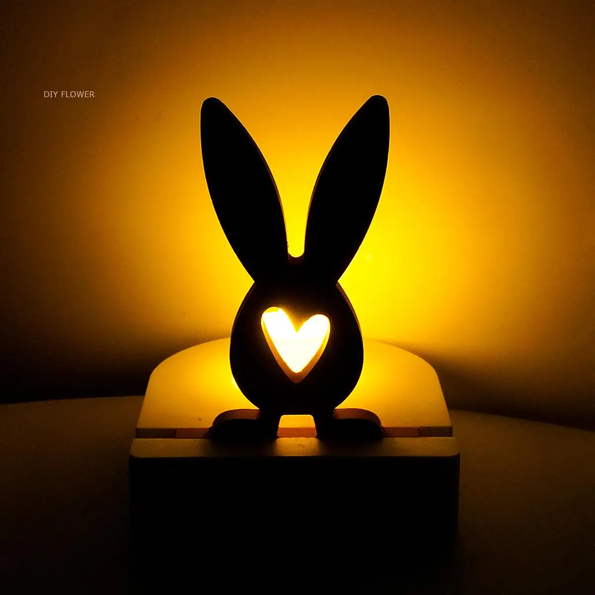 Love Bunny Candle Holder Silicone Mold DIY Easter Rabbit candlestick Mould Gypsum Cement Making Supplies Tools Crafts Home Decor