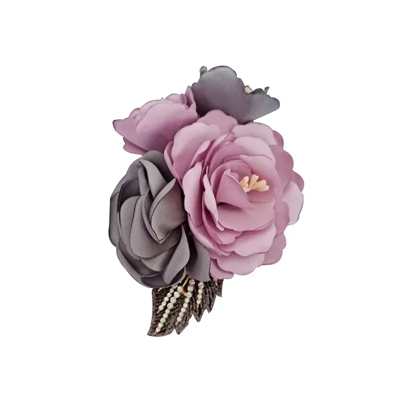 High-end Fabric Flower Brooches Lapel Pins for Women Fashion Scarf Buckle Badge Female Temperament Jewelry Accessories