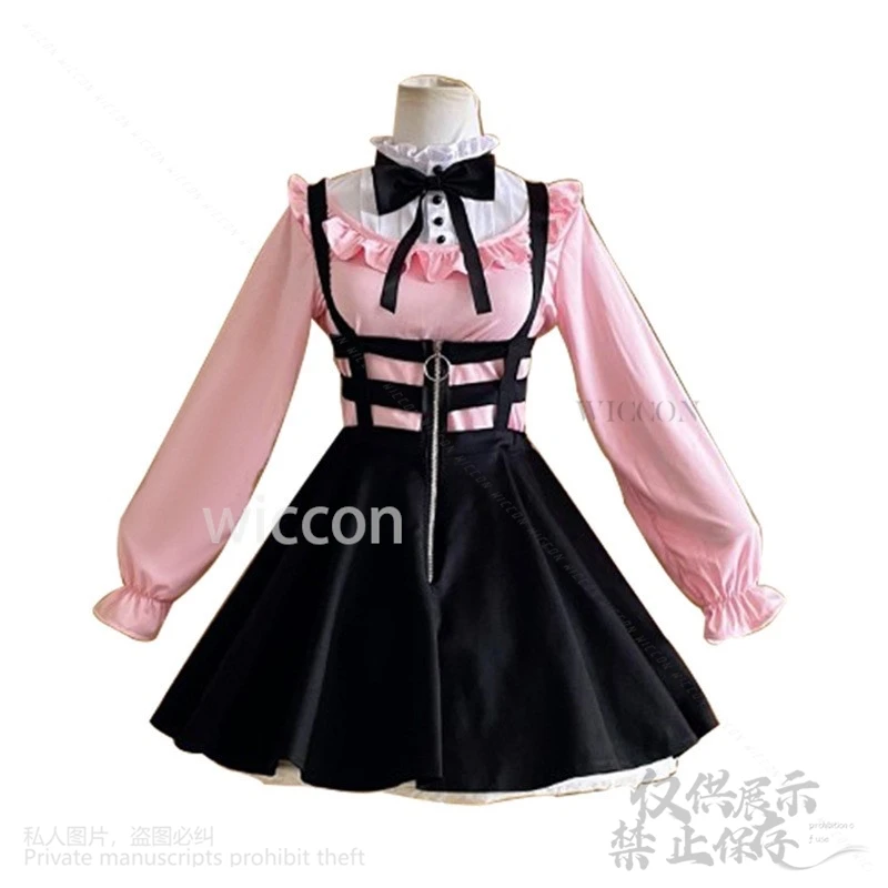 أنيمي IDOLM @ STER ألوان لامعة تأثيري Mayuzumi Fuyuko زي اليابانية الحلو Jirai Kei الفتيات القوطية لوليتا JK قميص فستان