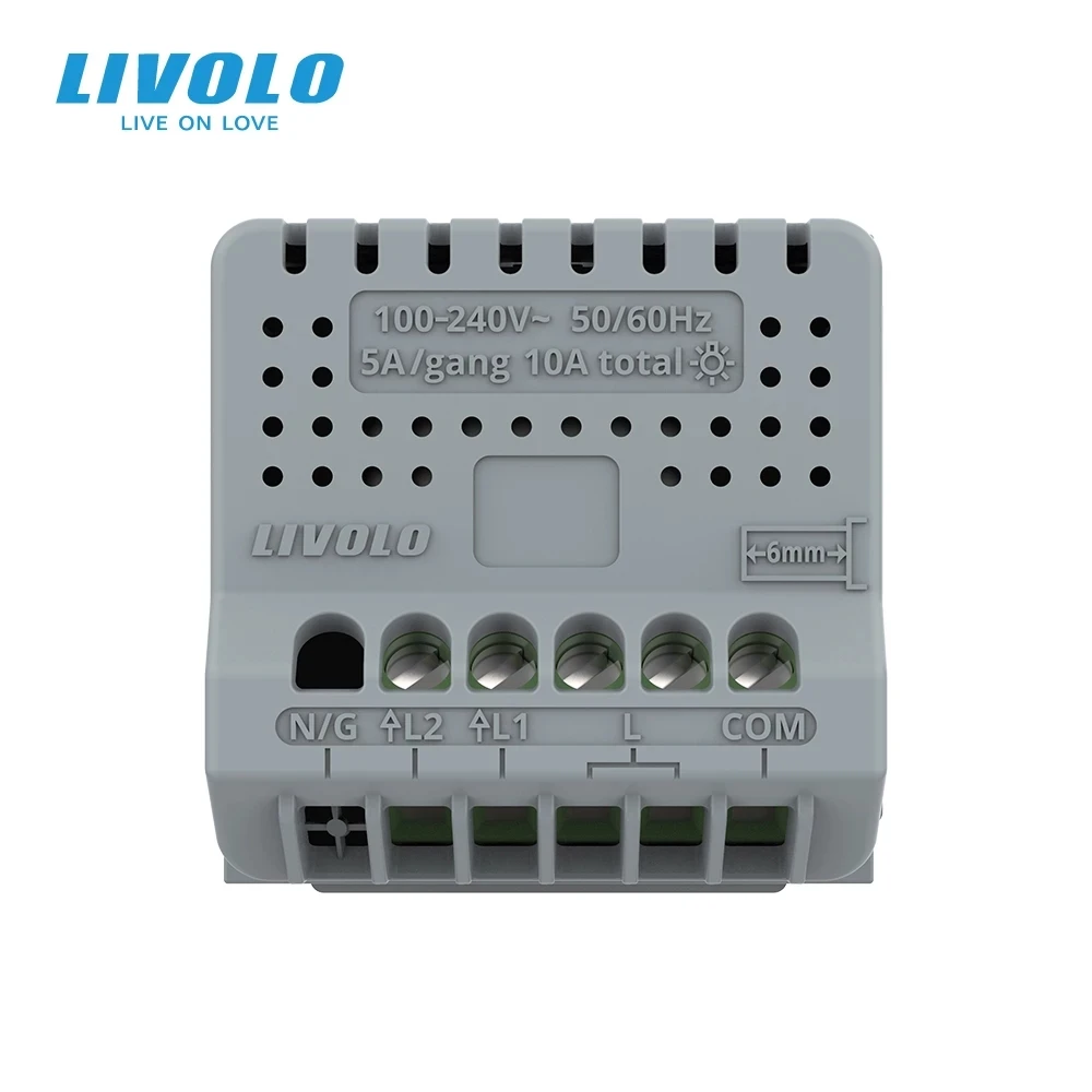 Livolo Manufacturer Wall Switch, EU Standard, Touch Control Home LED Curtain Switch Without Glass Panel&Iron Pate, VL-C702W