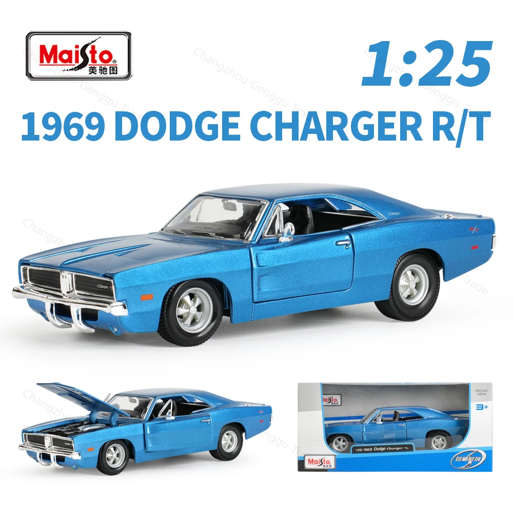 Maisto 1:25 1969 Dodge Charger RT, Vehículos de Metal Fundido a Presión, Modelo Coleccionable de Auto de Juguete