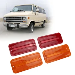Front Rear Side Marker Light Set 0849‑520 Indicator Lamp Set Replacement For Chevy G‑Series Van 1968‑1972