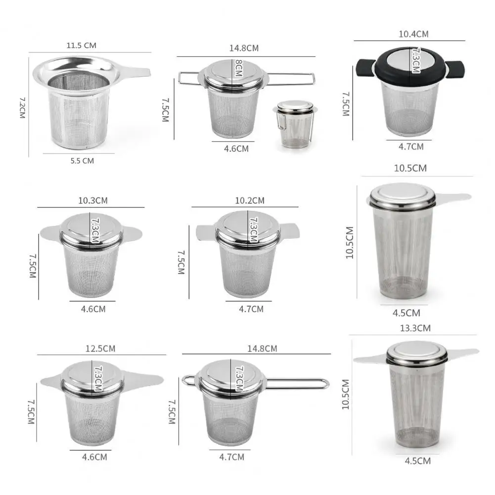 Useful Stainless Steel Fine Mesh Easy to Clean Black Tea Poole Oolong Brewing Tea Strainer Tea Infuser Quick Drain