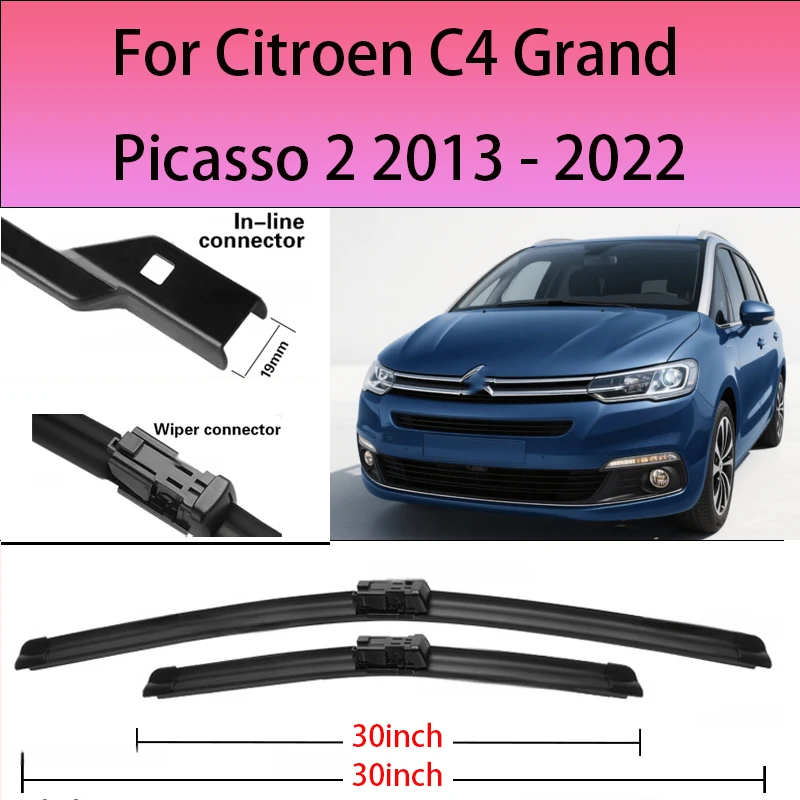 

Car Wiper Front Wiper Blades Set For Citroen C4 Grand Picasso 2 2013 - 2022 2021 2020 2019 Windshield Windscreen Window 30"+30"