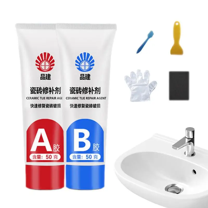 Ceramic Tile Repair Agent Porcelain Sink Bathtub Repair With Super Adhesion 100g Tile Repair Kit Fix Tile Chips And Cracks On